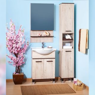 Зеркальный шкаф Бриклаер Техас 4620750416102 60 см кантри/венге